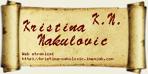 Kristina Nakulović vizit kartica